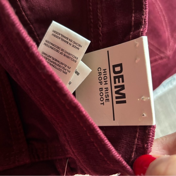 Jordache stretch corduroy jeans women’s 27 Demi high-rise crop boot cut BNWT - Picture 3 of 4